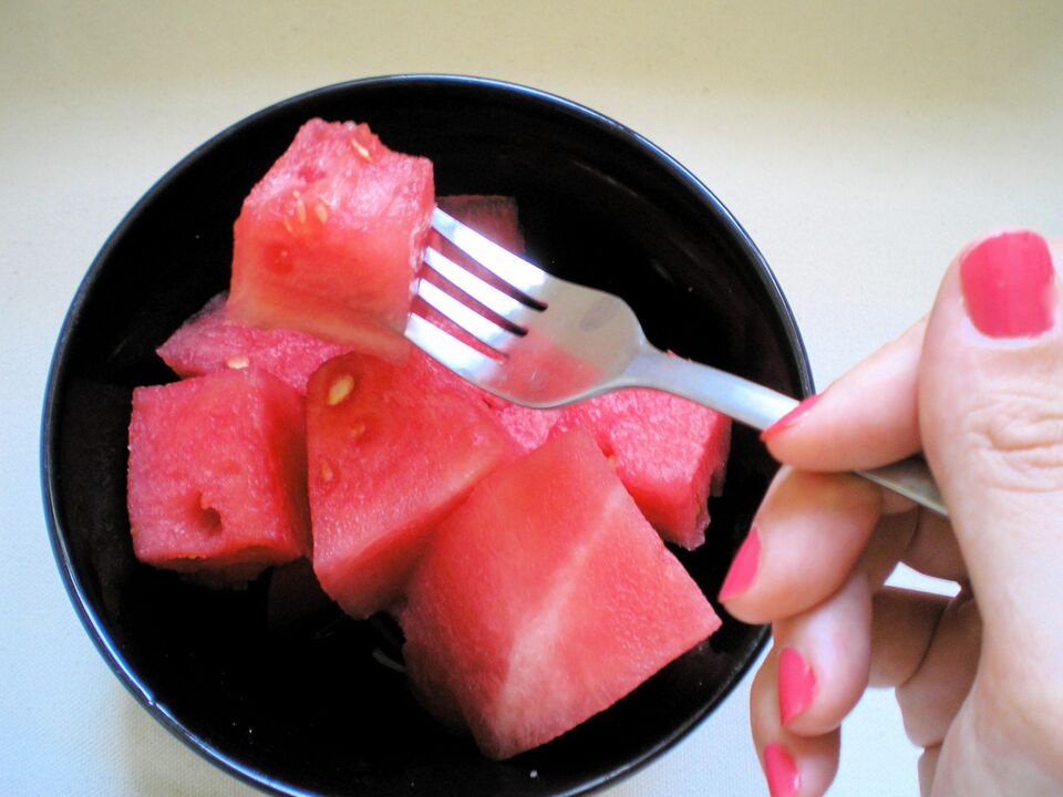 El principio de funcionamiento de la dieta de sandía